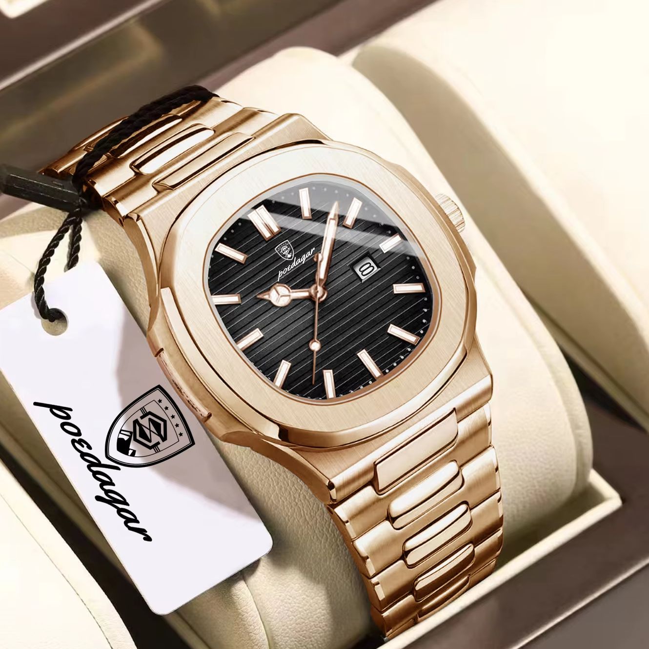 Rg Watches & Jewelry Gmbh - Montre homme POEDAGAR, luxe, affaires, lumineuse,