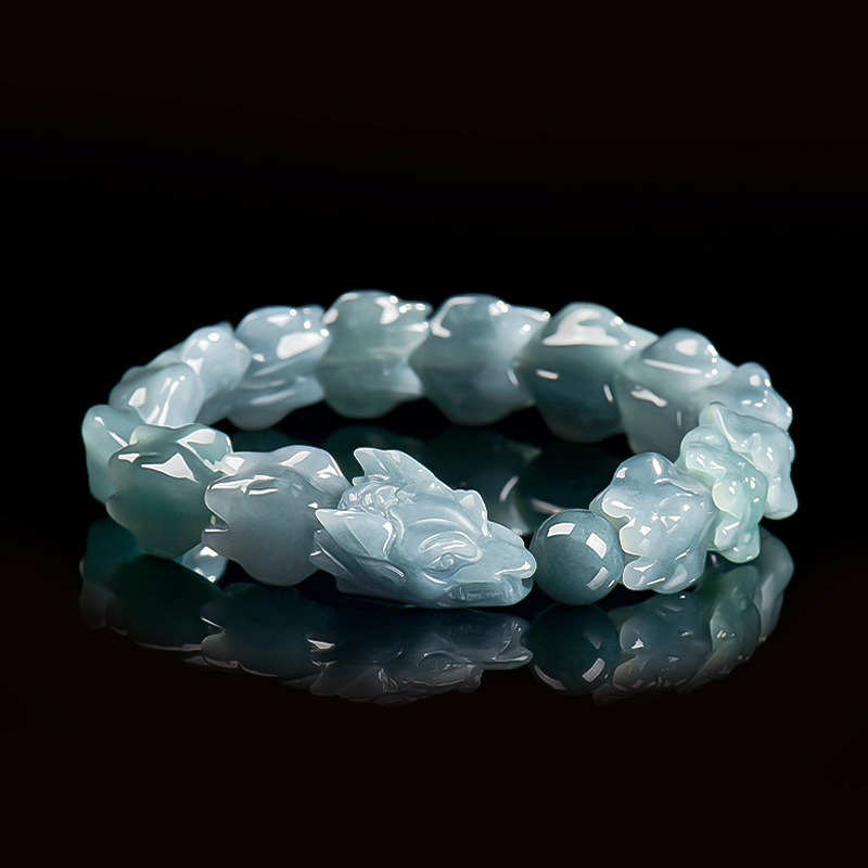 Jewelry & Watches Store - Bracelet Dragon en Jadeite Birmane Bleue,
