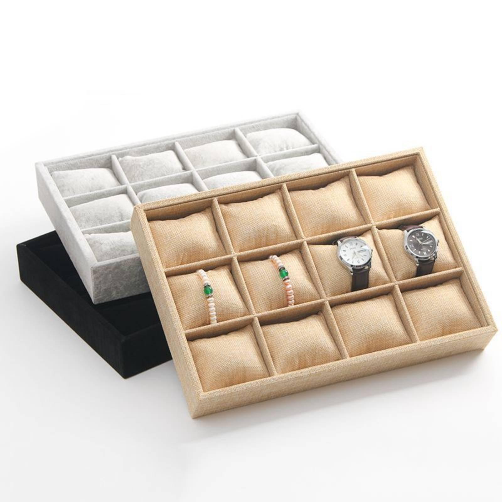 Boîte à bijoux en tissu de lin - Jewelry And Watches Store avis et prix
